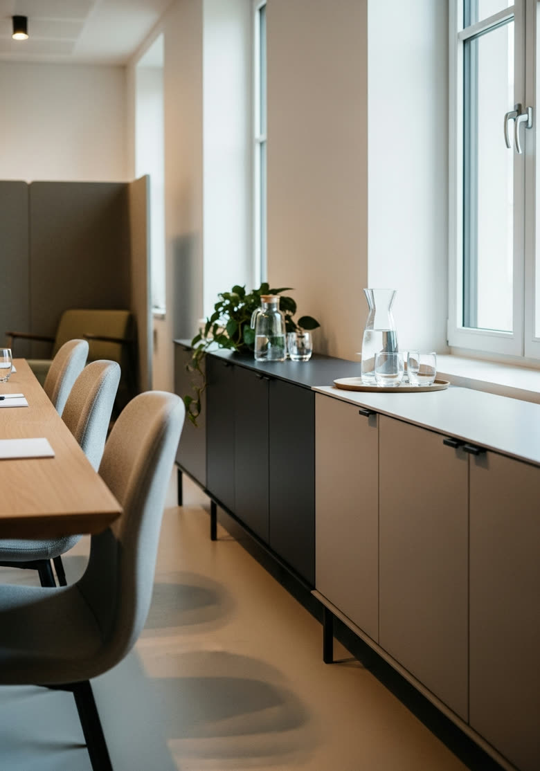 Meetingraum mit langem Piure Office Sideboard
